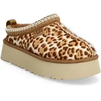 Ugg - Chaussons chauds et confortables en cuir - W Tazz Plains Felicity Leopard Jasmine pour Femme en Cuir - Taille 37 - Marron