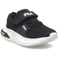 FILA Chaussures de sport noires pour enfants avec fermeture velcro et élastiques