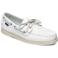 Sebago pour homme. 7000H00 Chaussures de bateau en cuir Docksides Portland blanc (41), Plat, Lacets, Casuel