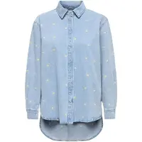 ONLY Chemisier 'ONLVERA' bleu denim / jaune / blanc