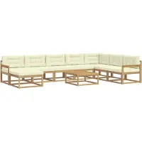 vidaXL Ensemble de canapés d'extérieur , 9 pièces, blanc et crème