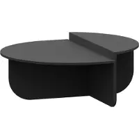 En.casa Table basse « Tondesdaslo » à double plateau semi-circulaire, 90 x 90 x 35 cm, gris foncé
