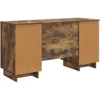 vidaXL Bureau en bois d'ingénierie chêne fumé 142,5 x 50 x 75 cm