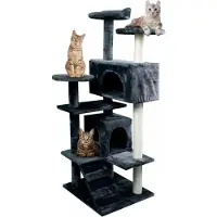 Mobiclinic , arbre à chat, modèle Tico, grand, pour grimper, 5 hauteurs, supporte jusqu'à 10 kg, avec plates-formes et abris, jouet de détente, gris