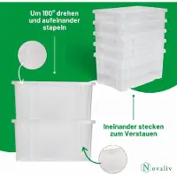 Novaliv 2x boîtes de rangement avec couvercle 5L transparentes Nestbar boîtes de rangement empilables avec fermeture à clip plastique BPA-free 30 x 19 x 14 cm