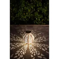 Galix Lanterne en métal beige vintage, 10 lumens, 17 cm