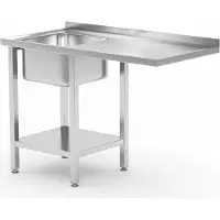 Hendi Table avec évier, tablette et emplacement pour lave-vaisselle, gauche, 1200x700x(H)850mm