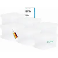 Novaliv 6x boîtes de rangement avec couvercle petites 2 L transparentes Nestbar boîtes en plastique empilables avec fermeture à clip plastique BPA-free 19 x 14 x 11 cm