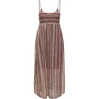 ONLY Robe d’été 'ONLSANDY' chocolat / bourgogne / blanc