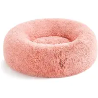 OEM Lit pour chien en peluche Roses, 60 cm de diamètre, lavable