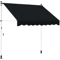 vidaXL Store à enroulement manuel Noir 250 cm