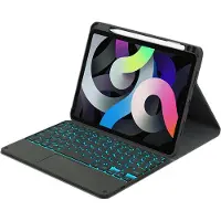 INF Étui Tablette avec Clavier Rétroéclairé et Pavé Tactile pour iPad Le noir iPad Air 2 9,7 pouces
