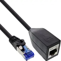 InLine RJ45 Protection d'interface Cat.6A S/FTP, RJ45 mâle/femelle, noir, 0,2m