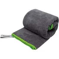 Travelsafe Serviette de Voyage Éponge/Microfibre L, gris/vert