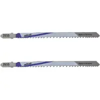 Wolfcraft 3555000 2 Lames de Scie Sauteuse, Queue en T, Bim, Dents Avoyées Et Fraisées, Longueur Dentée 110 Mm