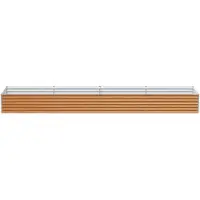 vidaXL Lit surélevé brun clair 390 x 100 x 36 cm Acier galvanisé