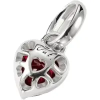 Thomas Sabo Pendentif 'Silber Charm Anhänger Herz Geburtsstein Juli Connect' rouge foncé
