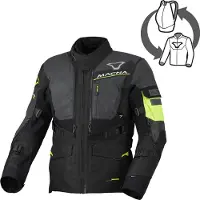 Macna Flexodus Nighteye pour hommes Veste textile Gris/Noir/Jaune XL