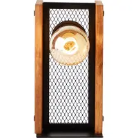 Brilliant Calandra Lampe de table noir/couleur bois 93121/76