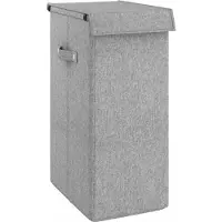 vidaXL Panier à linge pliable Gris 26x34,5x59,5 cm Tissu en faux lin