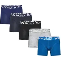 Björn Borg Boxers - 5 Pack - Bleu/Noir/Gris - - 13-14 ans (158-164) - Boxers