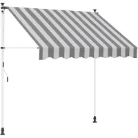 vidaXL Store à enroulement manuel, anthracite et blanc, 250 cm