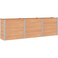 vidaXL , jardinière surélevée, couleur marron, 300 x 50 x 91 cm, en bois composite (WPC) et aluminium