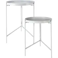 Modernhome Ensemble de tables de rangement blanc