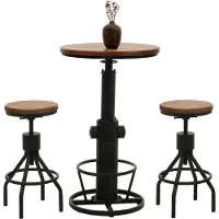 MCW Set table de bar + 2x tabourets de bar -N17