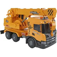 Kids Globe 2Play Scania Kranwagen (gelb,mit Licht & Sound,ausziehbarer Kranarm)