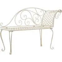 vidaXL Chaise longue de jardin 128 cm Métal antique blanc