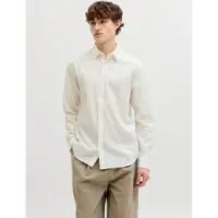Jack & Jones Breeze Linen Blend Long Sleeve Shirt Blanc XL Homme