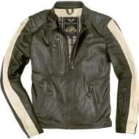 Black-Cafe London Veste en cuir vintage pour moto, marque , couleur vert foncé, taille 48