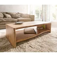 DELIFE Table-basse Live-Edge 130x60 cm acacia tronc d'arbre naturel