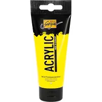 Kreul 84147 - Solo Goya Acrylic, tube de 100 ml en jaune fluorescent, crémeux polyvalent (100 ml)