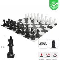 Ubergames Echecs de jardin, jusqu'à 30 cm de haut - Outdoor XL avec tapis 140x140 cm