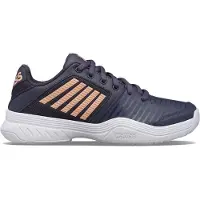 K-Swiss Chaussure de Tennis K Swiss Junior Court Express Omni Graystone Peach Nectar Blanc-Taille 35,5