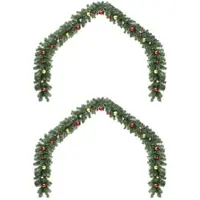 vidaXL Guirlande de Noël avec 600 LED 2 pcs Vert PVC