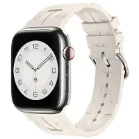 Beline pasek Apple Watch Silicone Ultra 42/44/45/49mm beżowy/starlight box (Silicone), Sangles de montre, Beige, Blanc