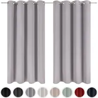 Blumtal set de 2 rideaux : opaques & thermiques - protection contre le froid - gris