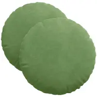 vidaXL Coussins De Siège 2 Pcs Vert Clair Ø 40 X 13 Cm Velours