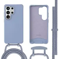 IMoshion Coque arrière Color avec cordon amovible et MagSafe pour Samsung Galaxy S26 Ultra - Ash Blue