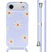 IMoshion Coque design en silicone avec cordon pour Apple iPhone Air - Lila Flower Distance