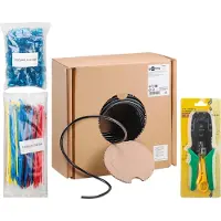 Goobay 55440 CAT 6 Outdoor Set de câbles réseau, U/UTP, noir, 100 m - matériau cuivre, AWG 24/1 (solide), PE