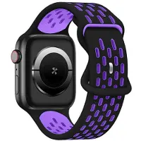 Beline pasek Apple Watch New Sport Silicone 42/44/45/49mm czarno-fioletowy black/purple box (Silicone), Sangles de montre, Noir, Violet
