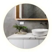 Tulup Miroir rond avec éclairage LED avec Lumière LED décorative 70 cm lumière froide à fixer au mur Miroir de maquillage miroir pour dressing pour Entrée Séjour Bureau Salle de bain Couloir