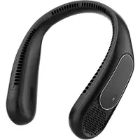 OEM VHV - Ventilateur portable USB - Ventilateur à col sans fil, batterie 6000 mAh, 4 vitesses, rechargeable par USB, noir - Idéal pour le bureau, les voyages, le sport et les activités en extérieur