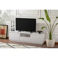 Skye Decor , Vanguard - Natural White, Élément TV, Blanc naturel, 100 % panneau de particules mélaminé, 160 x 29,5 x 42