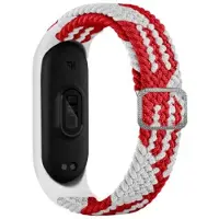 Beline pasek Mi Band 34 Textile redwhite czerwonybialy, Sangles de montre, Blanc, Rouge