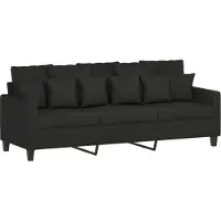 vidaXL Ensemble de canapés 2 pièces avec coussins Tissu noir